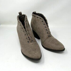 coconuts by matisse | bamba whipstitch boots taupe vegan suede 8 like new